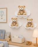 Trio Prateleira Nuvem MDF Infantil | Nicho Decorativo Quarto Bebê |