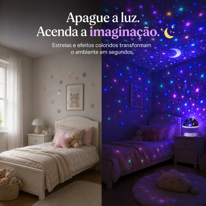 Luminária Céu dos Sonhos – Projetor Estrelado Infantil