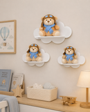 Trio Prateleira Nuvem MDF Infantil | Nicho Decorativo Quarto Bebê |