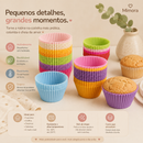 Kit 36 Forminhas de Silicone Reutilizáveis | Bolinhos, Muffins e Pães