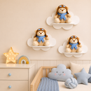 Trio Prateleira Nuvem MDF Infantil | Nicho Decorativo Quarto Bebê |