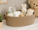 Cesto Organizador Premium em Corda de Algodão | Elegância e Organização para o Quarto do Bebê
