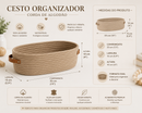 Cesto Organizador Premium em Corda de Algodão | Elegância e Organização para o Quarto do Bebê