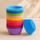Kit 36 Forminhas de Silicone Reutilizáveis | Bolinhos, Muffins e Pães