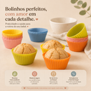 Kit 36 Forminhas de Silicone Reutilizáveis | Bolinhos, Muffins e Pães