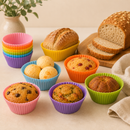 Kit 36 Forminhas de Silicone Reutilizáveis | Bolinhos, Muffins e Pães