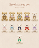 Urso de Pelúcia Articulado com Laço | Decoração para Quarto Infantil