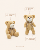 Urso de Pelúcia Articulado com Laço | Decoração para Quarto Infantil