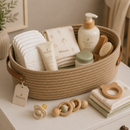 Cesto Organizador Premium em Corda de Algodão | Elegância e Organização para o Quarto do Bebê