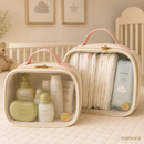 Kit 2 Necessaires Maternidade Transparente | Organizador para Fraldas, Higiene e Passeios