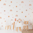 Adesivos de Parede Infantil Boho: Sol, Arco-Íris, Nuvens, Bolinhas e Estrelas CT-KA-03