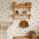 Kit 2 Prateleiras Infantil de Parede 60cm de Madeira 1 com Cabide Estilo Montessori