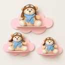 Trio Prateleira Nuvem MDF Infantil | Nicho Decorativo Quarto Bebê | Fácil Instalação | 10 Cores