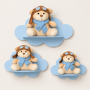 Trio Prateleira Nuvem MDF Infantil | Nicho Decorativo Quarto Bebê | Fácil Instalação | 10 Cores