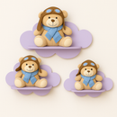 Trio Prateleira Nuvem MDF Infantil | Nicho Decorativo Quarto Bebê | Fácil Instalação | 10 Cores
