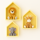 Trio Nicho Casinha Infantil MDF – Decoração Quarto Bebê Luxo