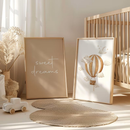 Kit 2 Quadros Decorativos Infantil Balão Boho | Quarto de Bebê Menino e Menina – Amor Em Tons Terrosos No1