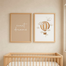 Kit 2 Quadros Decorativos Infantil Balão Boho | Quarto de Bebê Menino e Menina – Amor Em Tons Terrosos No1