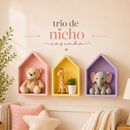 Trio Nicho Casinha Infantil MDF – Decoração Quarto Bebê Luxo
