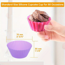 Conjunto 12/24/36 Peças Forma de Silicone Redonda para Cupcake de 7 cm para Assar Bolos
