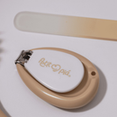 Kit Higiene Bebê Petit Piá 5 Peças Nude com Escova, Pente, Tesoura, Cortador e Lixa, BPA Free, +0m