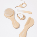 Kit Higiene Bebê Petit Piá 5 Peças Nude com Escova, Pente, Tesoura, Cortador e Lixa, BPA Free, +0m